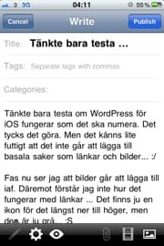 Tänkte bara testa WP for iOS