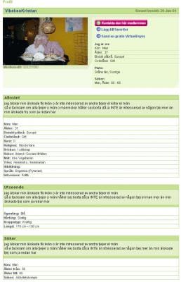 En lite udda MSN Dejting-profil?